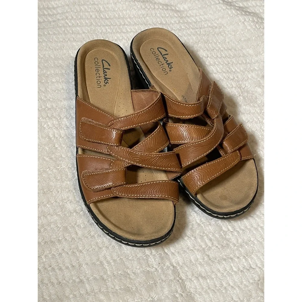 Clarks Collection Women's 7 Merliah Karli Strappy Sandal Shoe Tan Brown